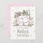 Invitation Carte Postale chaton blanc, chaton, animaux (Devant / Derrière)