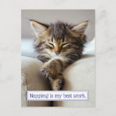 Invitation Carte Postale Chaton couchant (Devant)