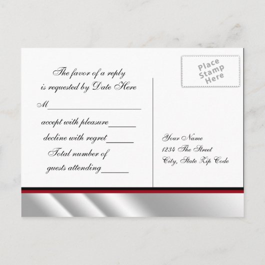 Invitation Carte Postale Chaussure haute parties scintillant RSVP (Dos)