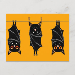 Invitation Carte Postale chauve-souris endormies