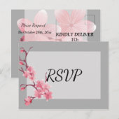 Invitation Carte Postale Cherry Blossom RSVP (Devant / Derrière)