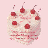 Invitation Carte Postale Cherry sur l'invitation Baby shower Top Cake