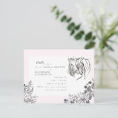 Invitation Carte Postale Chevaux Rustiques Nuzzant Fête des mariées rose (Debout devant)