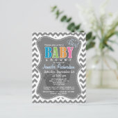 Invitation Carte Postale Chevron gris foncé; zig zag (Debout devant)