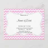 Invitation Carte Postale Chevron rose (Devant)
