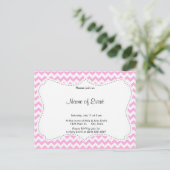 Invitation Carte Postale Chevron rose (Debout devant)