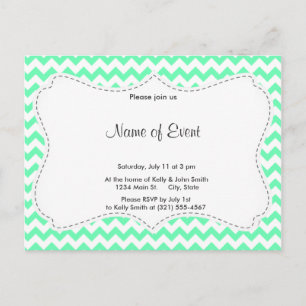 Invitation Carte Postale Chevron vert en bon état