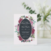 Invitation Carte Postale Chic Aquarelle Bourgogne Fête des mariées Florale (Debout devant)