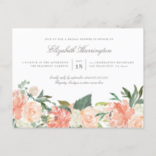 Invitation Carte Postale Chic Aquarelle Ressort Fête des mariées florale