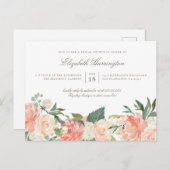 Invitation Carte Postale Chic Aquarelle Ressort Fête des mariées florale (Devant / Derrière)