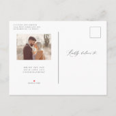 Invitation Carte Postale Chic B&W Love Is Patient Mariage Postponement (Dos)