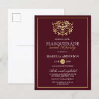 Chic Bourgogne Rouge & Or Masquerade Sweet 16 Part