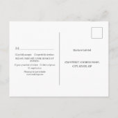 Invitation Carte Postale Chic Bourgogne Rouge rose Blossom Noir Mariage RSV (Dos)