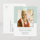 Invitation Carte Postale Chic Diagonals Graduation Faire-part/Invitation (Devant / Derrière)