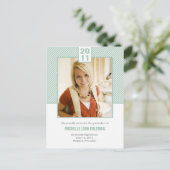 Invitation Carte Postale Chic Diagonals Graduation Faire-part/Invitation (Debout devant)