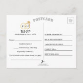 Invitation Carte Postale Chic Faux Gold Foil Monogrammes Mariages RSVP (Dos)