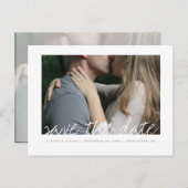 Invitation Carte Postale Chic Hand Lettered Enregistrer la date (Devant / Derrière)