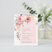 Invitation Carte Postale Chic jardin thème aquarelle fleurie douche nuptial (Debout devant)