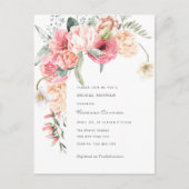 Invitation Carte Postale Chic jardin thème aquarelle fleurie douche nuptial (Devant)