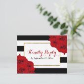 Invitation Carte Postale Chic Moderne Luxe Mariage Collection - Roses rouge (Debout devant)