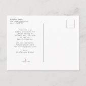 Invitation Carte Postale Chic moderne Monogramme initial noir blanc Mariage (Dos)