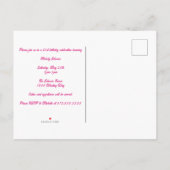 Invitation Carte Postale Chic Pink Sparkle Photo Collage Anniversaire (Dos)