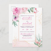 Invitation Carte Postale Chic rose Rose Buds Mariage classique (Devant / Derrière)