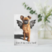 Invitation Carte Postale Chien avec des ailes de chaume (Debout devant)