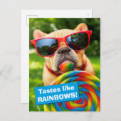 Invitation Carte Postale Chien avec grande sucette (Devant / Derrière)