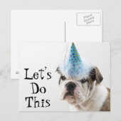 Invitation Carte Postale Chien-chien britannique portant un Casquette de pa (Devant / Derrière)