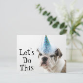 Invitation Carte Postale Chien-chien britannique portant un Casquette de pa (Debout devant)