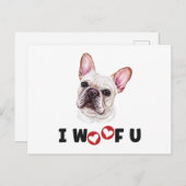 Invitation Carte Postale Chien-Chien-Chien-Chien Français Je Vous Malheur (Devant / Derrière)