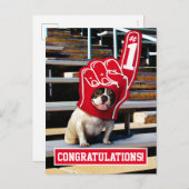 Invitation Carte Postale Chien dans la main de mousse (Devant / Derrière)