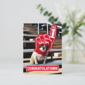 Invitation Carte Postale Chien dans la main de mousse (Debout devant)