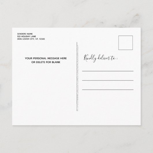 Invitation Carte Postale Chiens Chats Chiens Chiens Chatons Animaux de Noël (Dos)