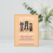 Invitation Carte Postale Chiens de la fête du costume d'Halloween (Debout devant)