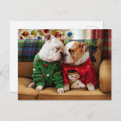 Invitation Carte Postale Chiens de Noël en Pullovers (Devant / Derrière)
