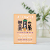 Invitation Carte Postale Chiens pawty costumés Halloween (Debout devant)