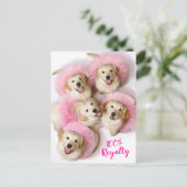 Invitation Carte Postale Chiens princes à Tiaras (Debout devant)