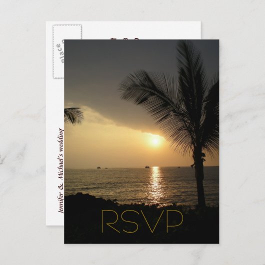 Invitation Carte Postale Choix de l'arborescence de réponse de l'invité RSV (Devant / Derrière)