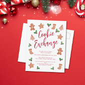 Invitation Carte Postale Christmas Cookie Exchange Party