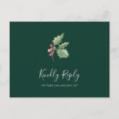 Invitation Carte Postale Christmas Green Song Request RSVP (Devant)