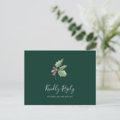 Invitation Carte Postale Christmas Green Song Request RSVP (Debout devant)