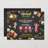 Invitation Carte Postale Christmas Pajama Party Kids (Devant / Derrière)