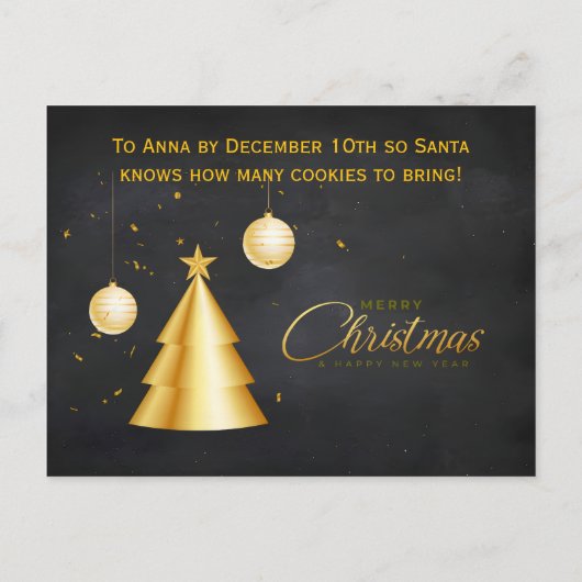 Invitation Carte Postale Christmas Pajama Party Kids (Dos)