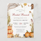 Invitation Carte Postale Chute en amour Citrouille Rustique Automne Bridal  (Devant)