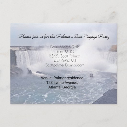 Invitation Carte Postale Chutes de fer à cheval (Devant)