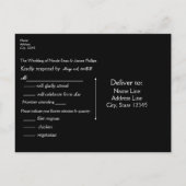 Invitation Carte Postale Ciel nocturne enchanté Palmiers & Guirlandes lumin (Dos)