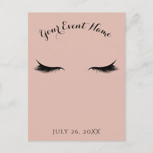 Invitation Carte Postale Cils Faux Cils Salon de Beauté Spa Maquillage Évén