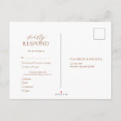 Invitation Carte Postale Cimier en terre cuite Monogramme Mariage RSVP Invi (Dos)